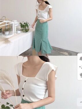 Elegant White Square Neck Knit Top